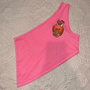 Dolls Kill X Hanna Barbera Yabba Dabba Doozie Asymmetric Top